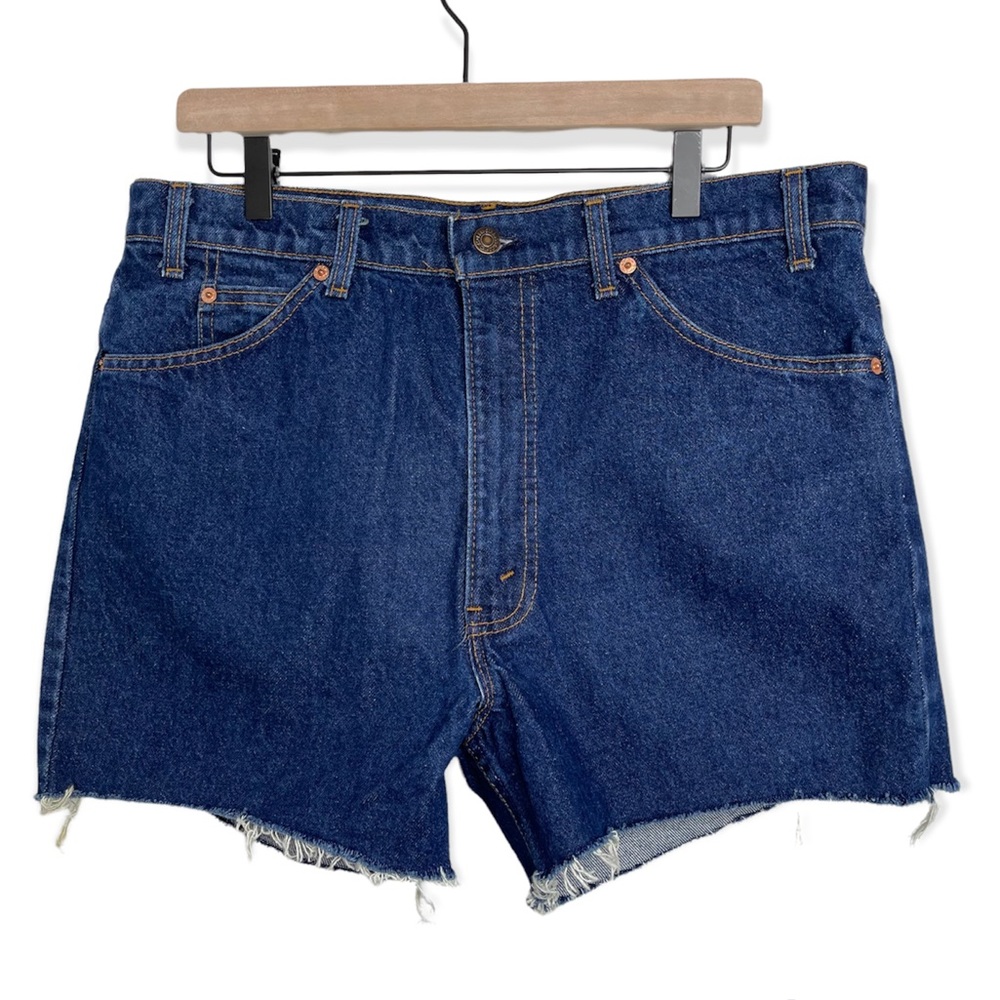 Levi's ORANGE TAB 517 Vintage Jeans Denim Cutoff Mom Shorts High Waist Size 38 - Picture 3 of 16